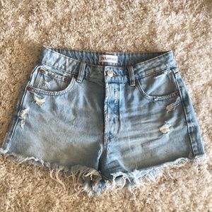 Zara Fringe Denim Shorts